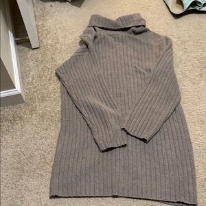 Abercrombie taupe Cozy Ribbed Turtleneck Sweater Dress
